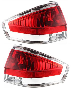 Tail Light Assembly Pair/Set for 2008 Ford Focus Coupe/Sedan, Right (Passenger) and Left (Driver) Replacement