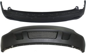 Front and Rear Bumper Cover Set for GMC Acadia 2007-2012, Lower, Textured, Excluding Denali Model, Replacement