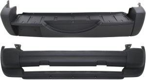 Textured Front and Rear Bumper Cover Set for 2005-2007 Jeep Liberty, Replacement Parts Set