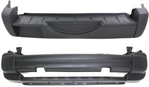 Front and Rear Bumper Cover Set for 2005-2007 Jeep Liberty, Textured Replacement