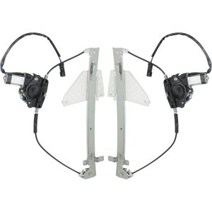 Rear Window Regulator with Motor for 2001-2004 Jeep Grand Cherokee, Power, Right (Passenger) and Left (Driver), Replacement Pair/Set