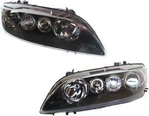 Headlight Pair/Set for 2006-2008 Mazda 6 Sport Type, Right (Passenger) and Left (Driver), Lens and Housing, Halogen, Replacement