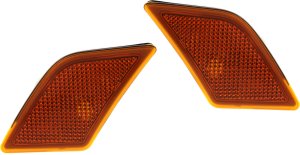 Front Side Marker Light Lens and Housing Pair/Set for Mercedes-Benz C-Class 2008-2011 Sedan/ 2012-2015 Coupe, C63 2012-2015, Right (Passenger) and Left (Driver) Replacement