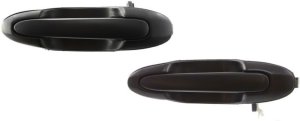 Rear Exterior Door Handle Pair/Set for Mazda MPV 2000-2001 DX Model, Right (Passenger) and Left (Driver), Textured Black Plastic Replacement