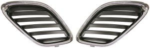 Grille Pair/Set for SAAB SAAB 9-3 2003-2007, Chrome Shell with Painted Black Insert, Right (Passenger) and Left (Driver) Side, without Emblem Provision, Replacement