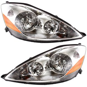 Headlight Assembly for 2006-2010 Toyota Sienna, Right (Passenger) and Left (Driver), Halogen Replacement Pair/Set