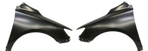 Front Fender Pair/Set for 2009-2010 Toyota Corolla, Right (Passenger) and Left (Driver), Steel, without Signal Light Hole, Replacement