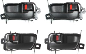 Front and Rear Door Handle Pair/Set for Toyota Avalon 1995-1999, Right (Passenger) and Left (Driver), Inside, Textured Black, Replacement Pair/Set of 4