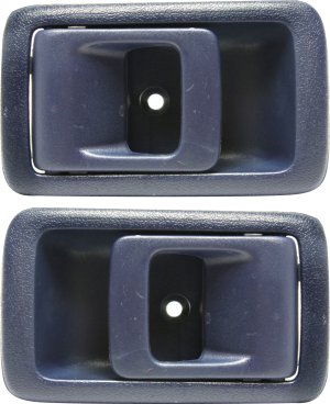 Front Door Handle Pair/Set for Toyota Camry 1987-1991, 4Runner 1996-2002, Tacoma 2001-2004, Right (Passenger) and Left (Driver), Inside, Textured Blue Replacement