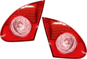 Tail Light Pair/Set for Toyota Corolla 2003-2008, Right (Passenger) and Left (Driver), Inner Light, Lens and Housing Replacement