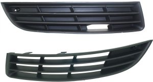 Front Fog Light Cover Pair/Set for Volkswagen Passat 2006-2010, Right (Passenger) and Left (Driver), Black, European Type Without Fog Light Hole, Replacement
