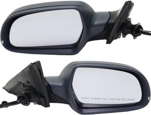 Power Folding, Heated, Paintable Mirror Pair/Set for 2012-2016 Audi A4/S4 Sedan/Wagon, Right (Passenger) and Left (Driver) Side w/ Signal Light, w/o Auto-Dimming, Memory, BSD Replacement