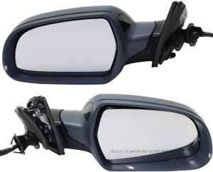 Pair/Set - Power Folding Paintable Heated Mirrors with Signal Light for Audi A4/S4 2012-2016, Right (Passenger) and Left (Driver), Sedan/Wagon, Without Auto-Dimming and Memory, With BSD, Replacement