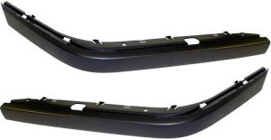 Front Bumper Molding Pair/Set for BMW 7-Series 1995-2001, Includes Right (Passenger) and Left (Driver) Outer Molding, Primed (Ready to Paint) Replacement Models: for 740i, 745i, 750i, 760i.