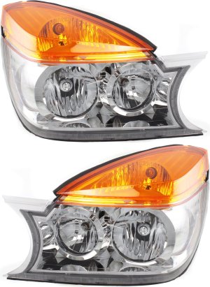 Headlight Assembly Pair/Set for Buick Rendezvous 2002-2003, Right (Passenger) and Left (Driver) Halogen Headlight Replacement