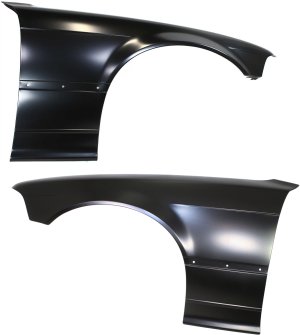 Front Fender Pair/Set for BMW 3-Series 1992-1996 Right (Passenger) and Left (Driver), Primed (Ready to Paint), Convertible/Coupe, w/o Side Repeater Lights, Replacement - 318i, 320i, 325i, 328i