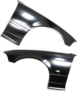 Front Fender Pair/Set for BMW 3-Series 1992-1996 Convertible/Coupe, 2-Door, Right (Passenger) and Left (Driver), with Side Repeater Lights, Primed (Ready to Paint) Replacement Fits: 318i, 318is, 325i, 325is, 328i, 328is.