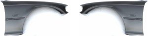 Front Fender Pair/Set for BMW 3-Series 2000-2002, Right (Passenger) and Left (Driver), Primed (Ready to Paint), For Convertible/Coupe, Replacement. Fits 323i, 325i, 328i.