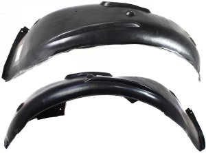 Front Fender Liner Pair/Set for BMW 5-Series 1997-2003, Right (Passenger) and Left (Driver) Replacement - Fits models 520i, 523i, 528i, 535i, 540i, M5.
