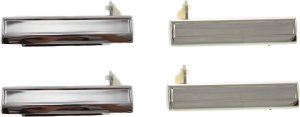 Front and Rear Exterior Door Handle for Buick Century 1982-1996, Right (Passenger) and Left (Driver), All Chrome, Metal (Zinc) Replacement Pair/Set