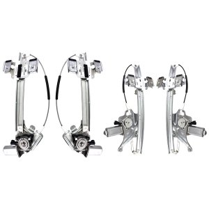 Front and Rear Window Regulator Pair/Set for Buick LeSabre 2000-2005, Right (Passenger) and Left (Driver), with Power Motor, Replacement