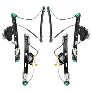 Front and Rear Window Regulator Pair/Set for 2000-2005 BMW 3-Series, Right (Passenger) and Left (Driver), w/o Motor, for Sedan/Wagon - Replacement (Fits Models: for 320i, 323i, 325i, 328i, 330i)