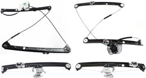 Front and Rear Window Regulator Right (Passenger) and Left (Driver) Power without Motor Pair/Set for 2000-2006 BMW X5 Replacement
