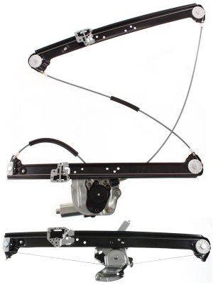 Front and Rear Window Regulator with Motor for BMW X5 2000-2006, Right (Passenger), Power, Replacement Set
