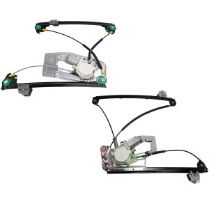 Front Window Regulator Pair/Set for BMW 5-Series 1997-2003, Includes Right (Passenger) and Left (Driver), Power, with Motor, Suitable for Base Model, Replacement Models: for 520i, 523i, 528i, 530i, 535i, 540i, M5.