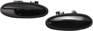 Rear Exterior Door Handle Pair/Set for Pontiac Bonneville / Buick Lesabre 2000-2005, Right (Passenger) Side, Smooth Black, Plastic, Replacement