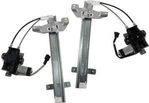 Rear Window Regulator for Buick Century 1997-2005, Oldsmobile Intrigue 1998-2002, Buick Regal 1997-2004, Right (Passenger) and Left (Driver), Power, with Motor, Replacement Pair/Set