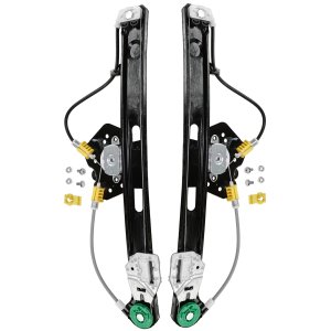 Rear Window Regulator Pair/Set for BMW 3-Series 1999-2005, Right (Passenger) and Left (Driver), Power, without Motor, for Sedan/Wagon, Replacement Models: for 318i, 320i, 323i, 325i, 328i, 330i.
