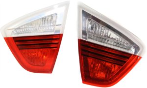 Tail Light Lens and Housing Pair/Set for BMW 3-Series Sedan (2006-2008), Inner, Right (Passenger) and Left (Driver) Replacement - Fits 325i, 328i, 330i, 335i.