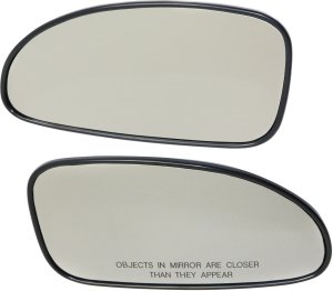 Mirror Glass Pair/Set for 2000-2005 Buick LeSabre, Includes Right (Passenger) and Left (Driver) Non-Heated Glasses with Backing Plate, Replacement