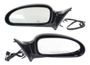 Power Mirror Pair/Set for Buick Le Sabre 2000-2005, Right (Passenger) and Left (Driver), Manual Folding, Heated, Paintable, without Memory, Replacement