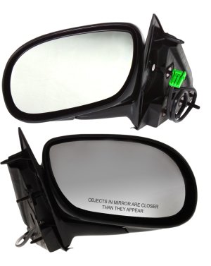 Power Mirror Pair/Set for Buick Park Avenue 1998-2005, Right (Passenger) & Left (Driver), Manual Folding, Non-Heated, Paintable, without Memory, Replacement