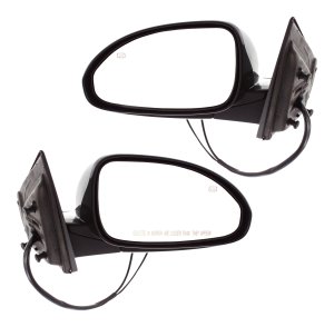Mirror Pair/Set for Buick Enclave 2008-2012, Right (Passenger) and Left (Driver), Power, Manual Folding, Heated, Paintable, with Memory and Signal Light Replacement