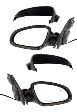 Power Mirror Pair/Set for Buick Verano 2012-2017, Right (Passenger) and Left (Driver), Manual Folding, Heated, Paintable, (Without Blind Spot Sensor 2013-2017) Replacement