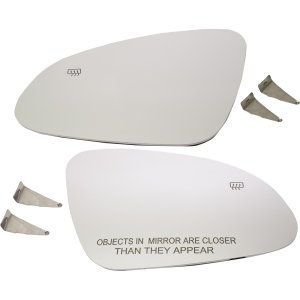 Pair/Set - Heated Mirror Glass with Backing Plate for Buick Verano 2012-2017, Right (Passenger) and Left (Driver) Replacement Set