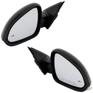 Mirror Pair/Set for Buick Regal 2014-2017 Right (Passenger) and Left (Driver), Power Operated, Manual Folding, Heated, Paintable, with In-Housing Signal Light, Memory, Blind Spot Detection (BSD) in Glass, Auto-Dimming, Without Puddle Light, Replacement