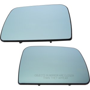 Pair/Set - Mirror Glass Replacement for BMW X5 2000-2006, Right (Passenger) and Left (Driver), Heated, with Backing Plate, without Auto-Dimming, Convex Blue Glass Set