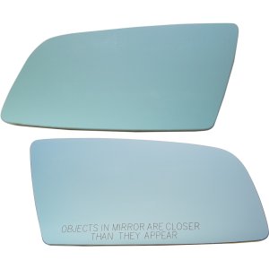 Mirror Glass Replacement Pair/Set for BMW 5-Series (2004-2010) Right (Passenger) and Left (Driver), Heated, with Backing Plate, Blue Glass, without Auto-Dimming Models: for 520i, 523i, 525i, 528i, 530i, 535i, 540i, 545i, 550i.