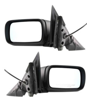 Power Heated Manual Folding Mirror Pair/Set for BMW 3-Series 1999-2006 Sedan/Wagon, Right (Passenger) and Left (Driver), Paintable, w/o Memory, Replacement Models: for 320i, 323i, 325i, 328i, 330i.