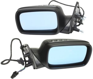 Power Folding Heated Mirror Pair/Set for BMW 7-Series (2002-2008), Right (Passenger) and Left (Driver), Paintable, with Memory Function, Replacement. Models: for 745i, 745Li, 750i, 750Li, 760i, 760Li.