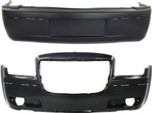Front and Rear Bumper Cover Set for 2005-2010 Chrysler Chrysler 300, 3.5L Engine, Primed (Ready to Paint), Replacement
