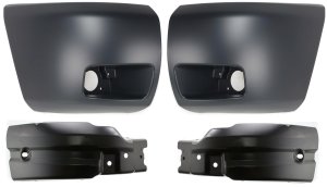 Front Bumper End Right (Passenger) and Left (Driver) for Chevrolet Silverado 1500, Pair/Set of 4-pieces, Years 2007-2013, Excludes 2007 Classic Model, Replacement