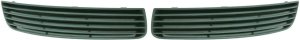 Pair/Set - Front Fog Light Covers for Chevrolet Cobalt (2005-2010) / G5 (2007-2009), Right (Passenger) and Left (Driver) Side Bumper Grille, Dark Gray, Replacement Set