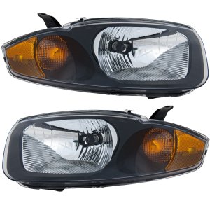 Headlight Assembly Pair/Set for Chevrolet Cavalier 2003-2005, Includes Right (Passenger) and Left (Driver) Sides, Halogen, Replacement