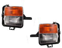 Front Fog Light Assembly for 2003-2007 Cadillac CTS, Right (Passenger) and Left (Driver) Sides, with Turn Signal, Replacement Pair/Set