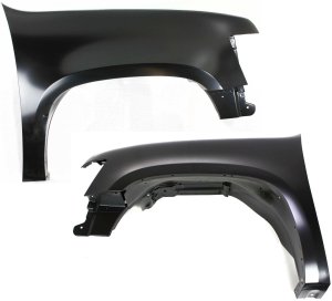Front Fender Pair/Set for 2007-2014 Chevrolet Tahoe, Right (Passenger) and Left (Driver), Primed (Ready to Paint), Steel Replacement